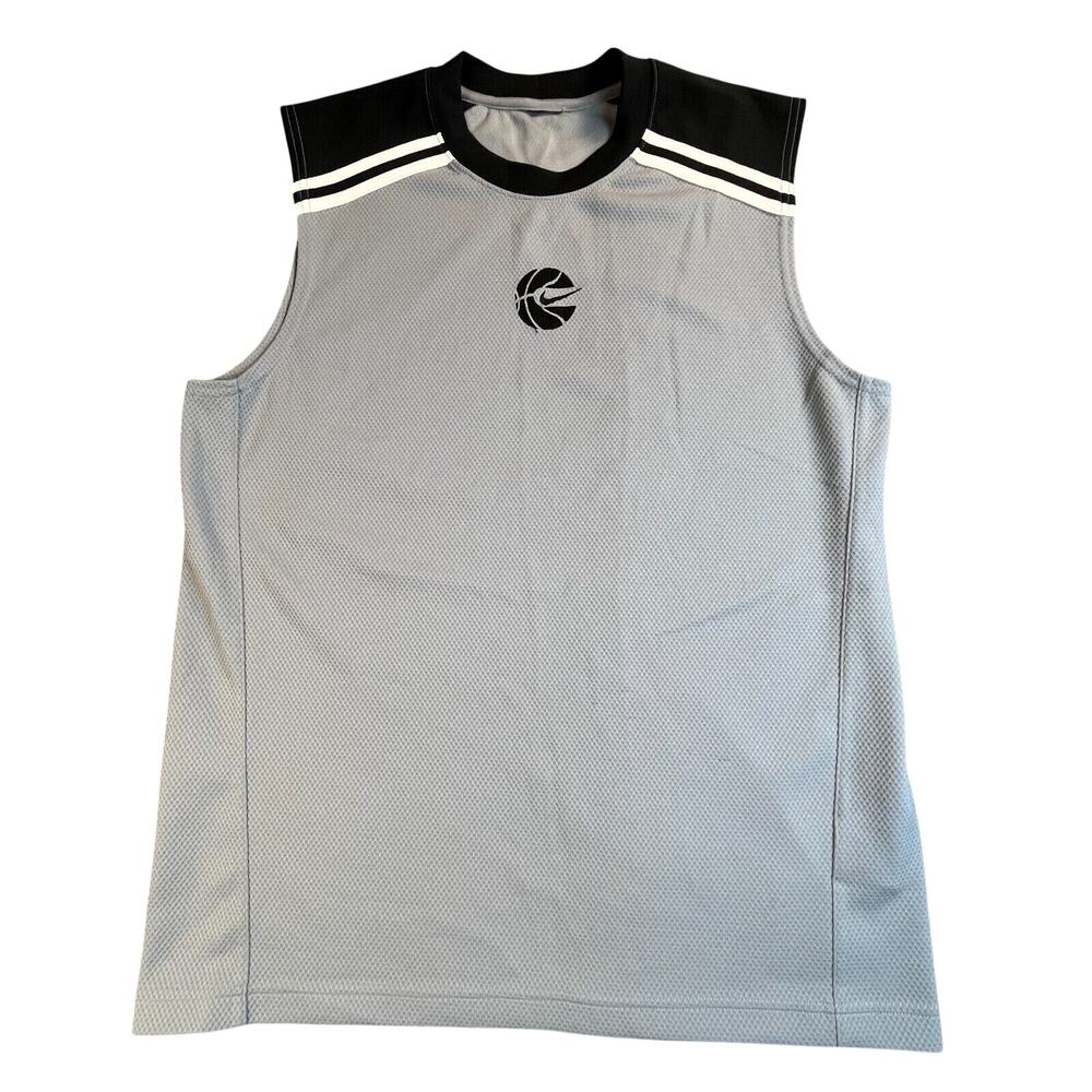 vintage Nike basketball jersey mens large sleeveless shirt gray Y2K
